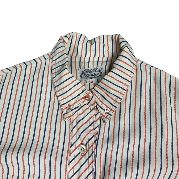 Vintage 60s The Villager pin striped button front shirt dress women’s medium USA - Picture 6 of 8
